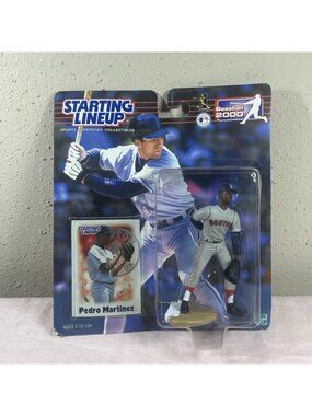 2000 Starting Lineup Pedro Martinez Boston Red Sox SLU Figure Baseball Card Vtg